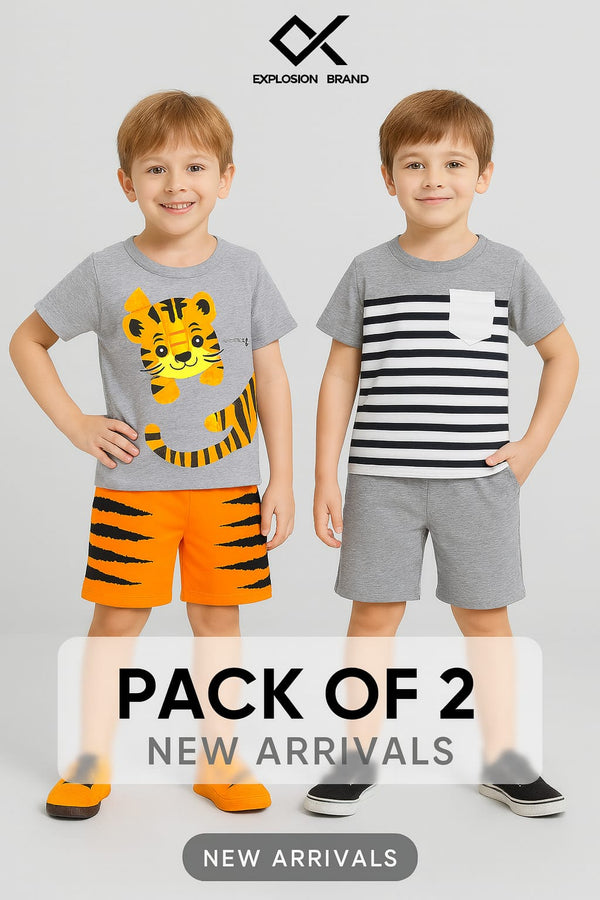 Pack of 2 Tiger & Stripe Boys Set
