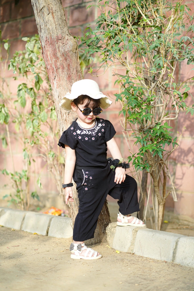 Neck & Pocket Embroidery ROmper Suit