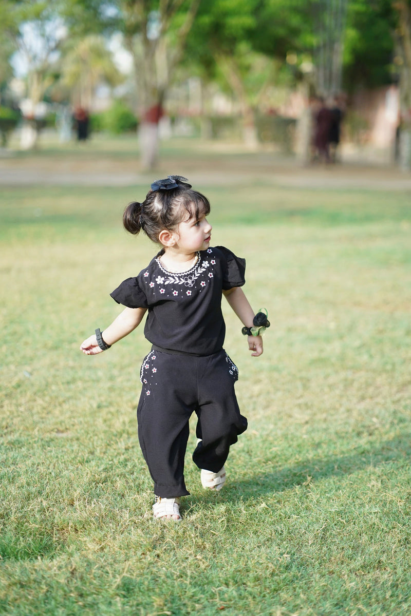 Neck & Pocket Embroidery ROmper Suit