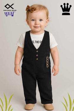 Black And White Romper Suit for Baby Girls